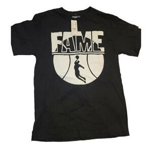 Fame t-shirt Women's small PacSun Hall of Fame New‎ Basketball Shirt black white